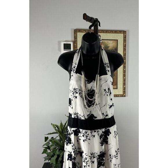 GUI Hua Tia Women Dress XL Straps Fit & Flare Layered Floral Pattern Below Knee - Picture 2 of 9